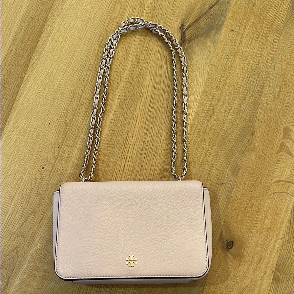 Tory Burch Robinson Adjustable Blush Pink Saffiano Leather Shoulder Bag